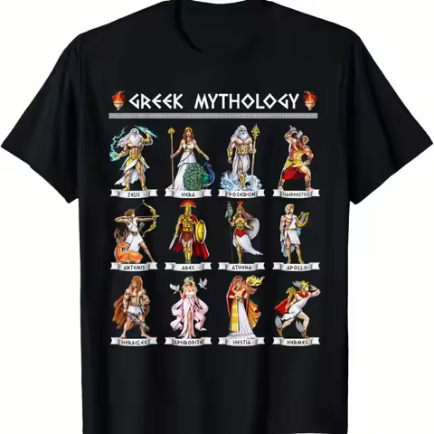 Greek Mythology God T-shirts: Zeus, Hera, Athena, Apollo, Poseidon, Hades, Artemis, Dionysus, Demete