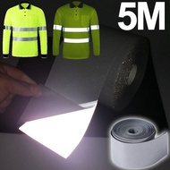 5M Reflective Strip Sticker 2-5cm Heat Transfer Reflective Tape for DIY Clothing Bag Shoes Iron on Safety Clothing Supplies