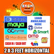 STORE BANNER GCASH MAYA GOTYME MARIBANK CASH IN CASH OUT WITH LOAD 10oz TARPAULIN BANNER