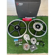 Rim KH100 YTEQ complete PNP RXZ pakai shaft standart balik saiz 22 depan dan 22 belakang