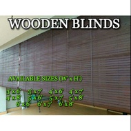 WOODEN BLINDS BIDAI KAYU BLIND WOOD Outdoor  [TAHAN HUJAN PANAS] bidai rotan kayu meranti buluh parking kereta