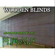 WOODEN BLINDS BIDAI KAYU BLIND WOOD Outdoor  [TAHAN HUJAN PANAS] bidai rotan kayu meranti buluh park