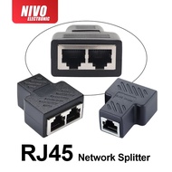 RJ45 Ethernet Splitter Adapter RJ45 1 to 2 Lan Ethernet Network Splitter - 1pc