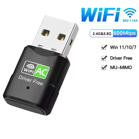 USB Wifi Adapter 600Mbps Wireless Network Card 2.4G&5.8GHz USB Ethernet PC WiFi Adapter Lan 300Mbps 