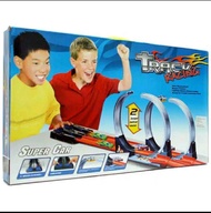 mainan track racing 2 jalur jalanan mobil mainan & pelontar / track mobil hotwil
