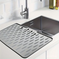 Anti-slip Kitchen Silicone Drying Mat, Size 23cm/9.06inch x 30cm/11.8inch, Built-in Drainage Design,