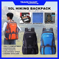 50L Hiking Backpack Travel Bag Large Capacity Water-resistant Nylon Trekking Camping Outdoor Bagpack