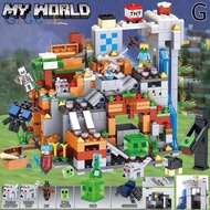 MY WORLD Lego Toy Minecraft Cave Minifigures Village House