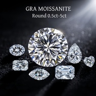 Comes with GRA Certificate Moissanite Round D Color 50 Points/60 Points/80 Points/1ct/2ct/3ct/5ct Lo