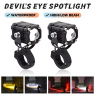 60W Tricolor Mini Driving Light Motorcycle Spot Light Auxiliary LED Light Projector Light Motorcycle