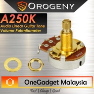 Orogeny Gold A250K B250K A500K B500K Audio Linear Guitar Tone Volume 250K / 500K Pots Potentiometer