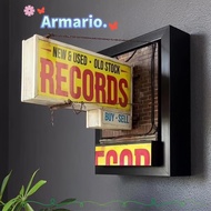 ARMARIO Record Wall Decor Light, Energy Saving  Miniature Record Store Retro Wall Light,  LED Yellow