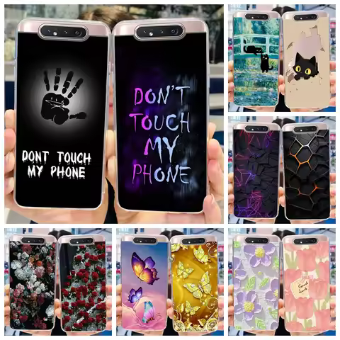 For Samsung A80 Case Cool Fashion Cartoon Pattern Bumper Soft Silicone Clear Cover For Samsung Galax