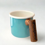 Truvii 柚木把手雙色琺瑯杯 露營杯 - 湖水藍
