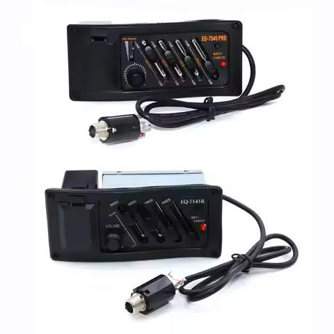 4 Band Guitar Pickup Equalizer Tuner EQ 7545R Acoustic Guitar Preamp Amplifier Adjustable Guitar Acc
