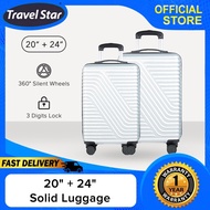 Travel Star TNL006 Elegant Hard Case Luggage Set Suitcase Set Bagasi (20 inch + 24 inch)