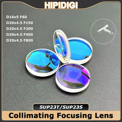HIPIDIGI Laser Collimation Focusing Lens D20 X 4.5 F150 F200 F400 F800 D16 X 5 F60 for SUP23T SUP23S