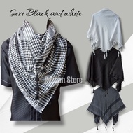 Black Series Turban WhitePOLOS Checkered Striped Turban Serban Lelaki