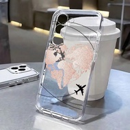 Plane Painting Perforated Transparent Painting Simple And Fashionable Anti-Fall Phone Case Compatibl