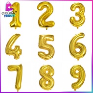 CT C390 Gold Letter Foil Balloons AZ Foil Balloons Numbers 0-9 Alphabet Foil Balloons Plain Numbers 
