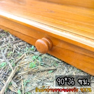 ⭐ส่งฟรี⭐ PTK หิ้งพระไม้สักแบบแขวนผนัง ไซส์ 90*36 cm. หิ้งไม้สักแท้ สีย้อมสักทอง Buddha shelf.