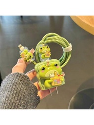 5pcs/Set Frog Shaped Charger Cable Protector Compatible With IPhone15 Cable, Anti-Break 14 Phone Cha