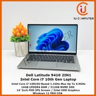 DELL LATITUDE 9410 2IN1 INTEL CORE I7-10810U 16GB LPDDR4 RAM 512GB NVME SSD USED LAPTOP REFURBISHED 