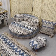 Moroccan Fabric Single Double Sofa Tatami Floor Sofa Living Room Accessible Luxury Bean Bag Floor Sofa