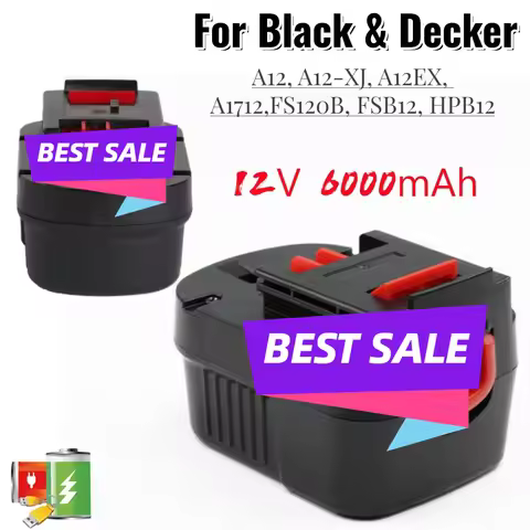 HPB12 Battery 12V 6.0Ah Battery for Black & Decker FSB12 FS120B FS120BX A12 A1712
