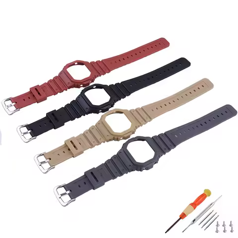 Men's resin watch band and case compatible for Casio DW-5600 5000 GWX-5600C GW-B5600 watch strap wom