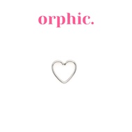 orphic. Basic Stainless Steel Silver Rook Cartilage Helix Earring (Heart)