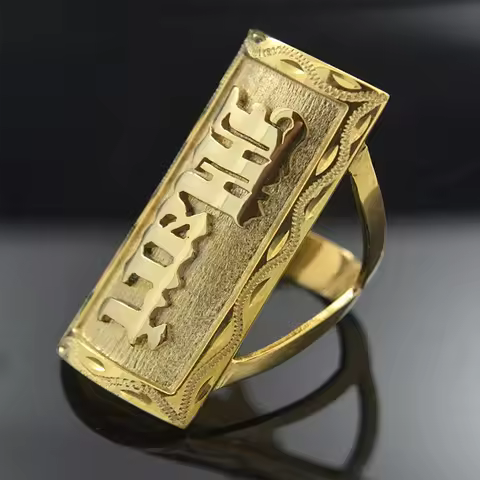 Custom 3D Name Rings Gold Stainless Steel Rings For Man Personalized Rings Unisex Hiphop Charm Jewel