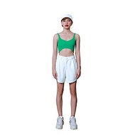Áo hai dây Pine croptop trắng và xanh Tartan- PINE CROPTOP