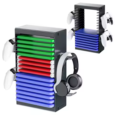 Video Game Storage Stand Tower for PS5/ PS4/ PS3/ Xbox Series S & X/Xbox One Game, with 4 Hooks Game