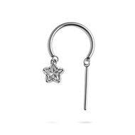 CZ Star Chime Threader Titanium Earring (1ชิ้น)