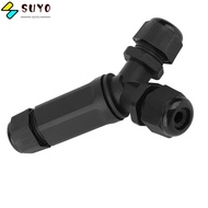 SUYO Cable Connector, 3 Way 3 Core 16A/500V Wire Connector, Wire Adapter IP68 Waterproof Tee LED Y T