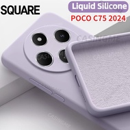 POCO C75 2024 Square Liquid Casing For POCO C75 PocoC75 C 75 75C 4G 5G 2024 Phone Case Square Silico