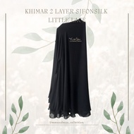 Khimar Chiffon 2 layers Small lace Jetblack Jilbab Jetblack Chiffon 2 Layer Lace Tile Jetblack Chiff
