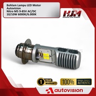 HOT PRODUCT LED Motorcycle Light Bulb M5 H2 H6 T19 9-85V AC/DC 10/ 10W 6000K 1 Leg AUTOVISION Nitro