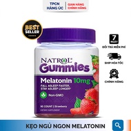 Kẹo dẻo cải thiện giấc ngủ Natrol Gummies Melatonin 10mg Strawberry Kirkland 90 viên giúp tinh thần