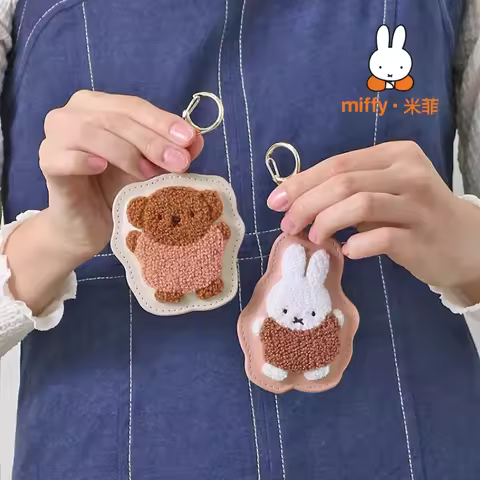 Cute Miffy Boris Furry Keychain Kawaii Bunny Bear Creative Bag Pendant Accessories