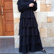 Terlariss Abaya Gamis Hitam Maxi Dress Arab Saudi Bordir Zephy Turkey