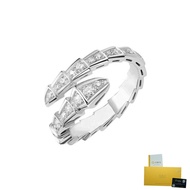 [with Gra Certificate] Pt950 Snake Ring Luxury Elegant White Diamond 18K Gold SnakeBone Ring