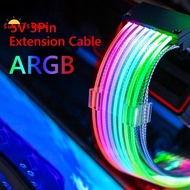 PC Case PSU Extension ARGB Cable ATX 3X8PIN PCI-E GPU Neon Color Line ARGB Streamer Transfer Graphic