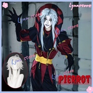 Horror Jester Outfits THE FREAK CIRCUS PIERROT HARLEQUIN JESTER Cosplay Costume&Wig Party Anime Carn