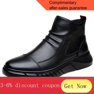 YQ59 Dr. Martens Boots New Winter High-Top Boots Men's Leather Shoes Genuine Leather Snow Boots Fleece-Lined Fashionable