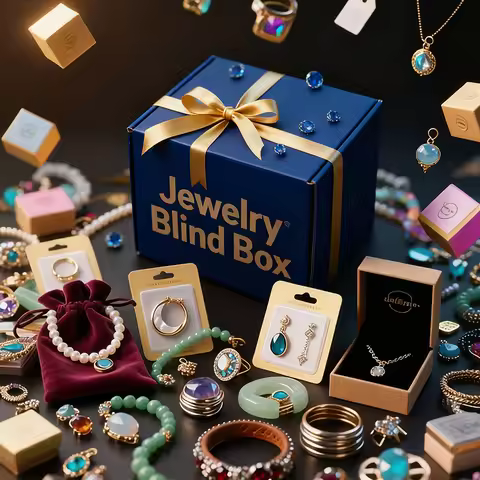 Vintage Surprise Jewelry Jar Mystery Costume Set Bohemia Rings Nostalgia Earrings Necklaces Retro Vi