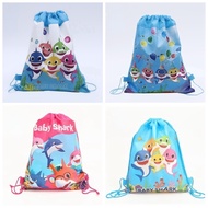 Hot Sale 1 Piece Shark Baby Theme Cartoon Kids Birthday Gift Bag Non Woven Drawstring Bag Travel Storage School Bag Baby Shower