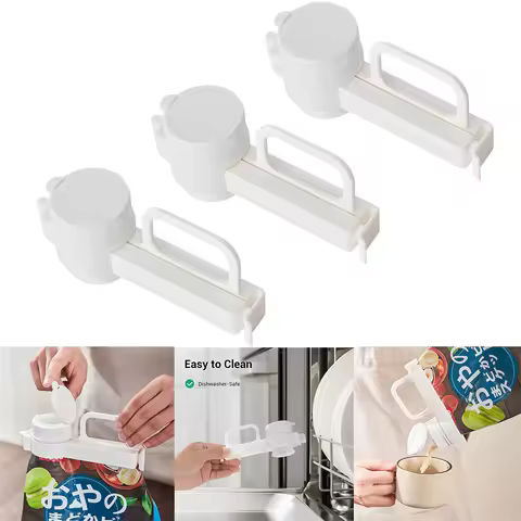 3 Pcs/set Bag Clips Food Storage Sealing Clips with Pour Spouts for Small Particle Food Flour and Ba