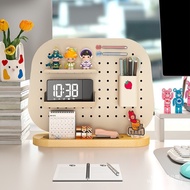 Learning Cream Hole Board Standable Office Style Accessories Desktop No-Drill Shelf Storage Rack Org